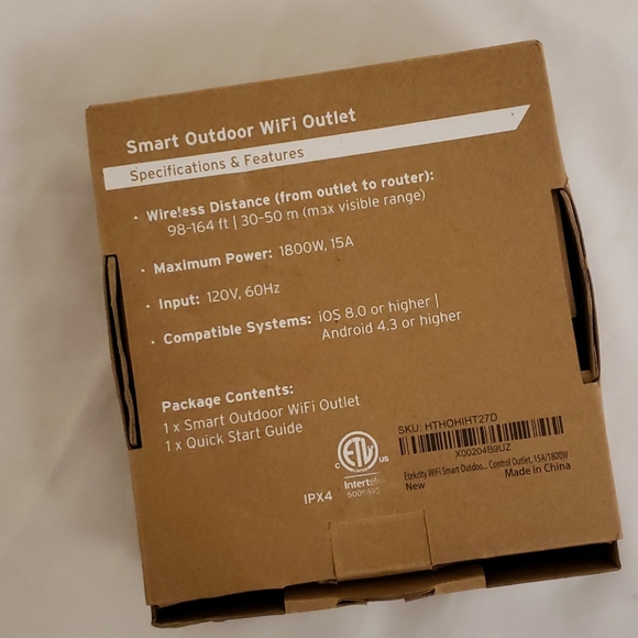 Etekcity Smart Outdoor Wi-Fi Outlet Black yellow - Picture 4 of 12